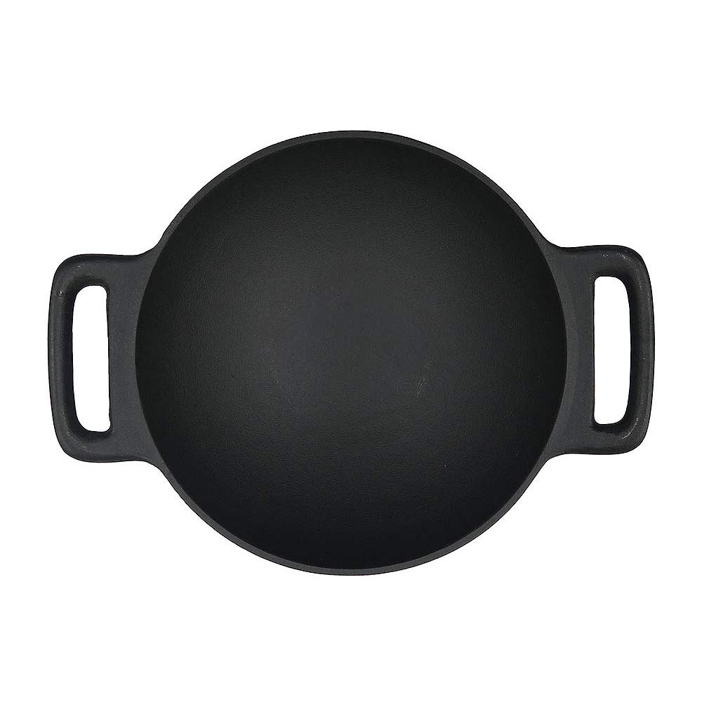 Mr. Bar-B-Q Cast Iron Wok with 2 Handles Home, Black