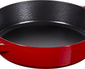 Staub 40511-661 Two-Handled Frying Pan, Cherry 7.9 inches (20 cm), Double Handle Frying Pan, Skillet, Double Handle, Enamel, Induction Compatible