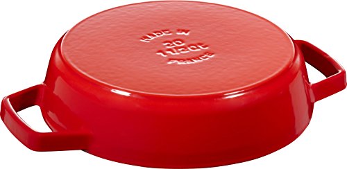 Staub 40511-661 Two-Handled Frying Pan, Cherry 7.9 inches (20 cm), Double Handle Frying Pan, Skillet, Double Handle, Enamel, Induction Compatible