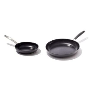 oxo aluminum 8-inch nonstick frying pan & oxo hard-anodized 12-inch nonstick frying pan skillet, black