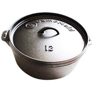 campmaid 12" pre-seasoned 7 quart dutch oven without legs