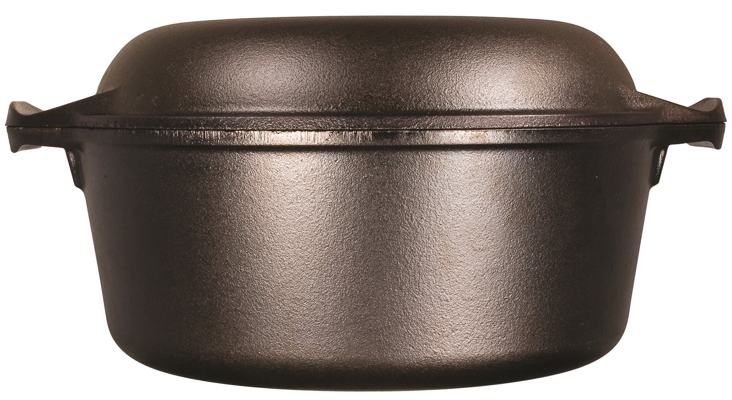 Lodge Cast Iron Serving Pot Cast Iron Double Dutch Oven, 5-Quart & Seasoned Cast Iron Care Kit