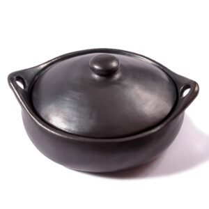 ancient cookware oval chamba clay casserole, small, 2.5 quarts