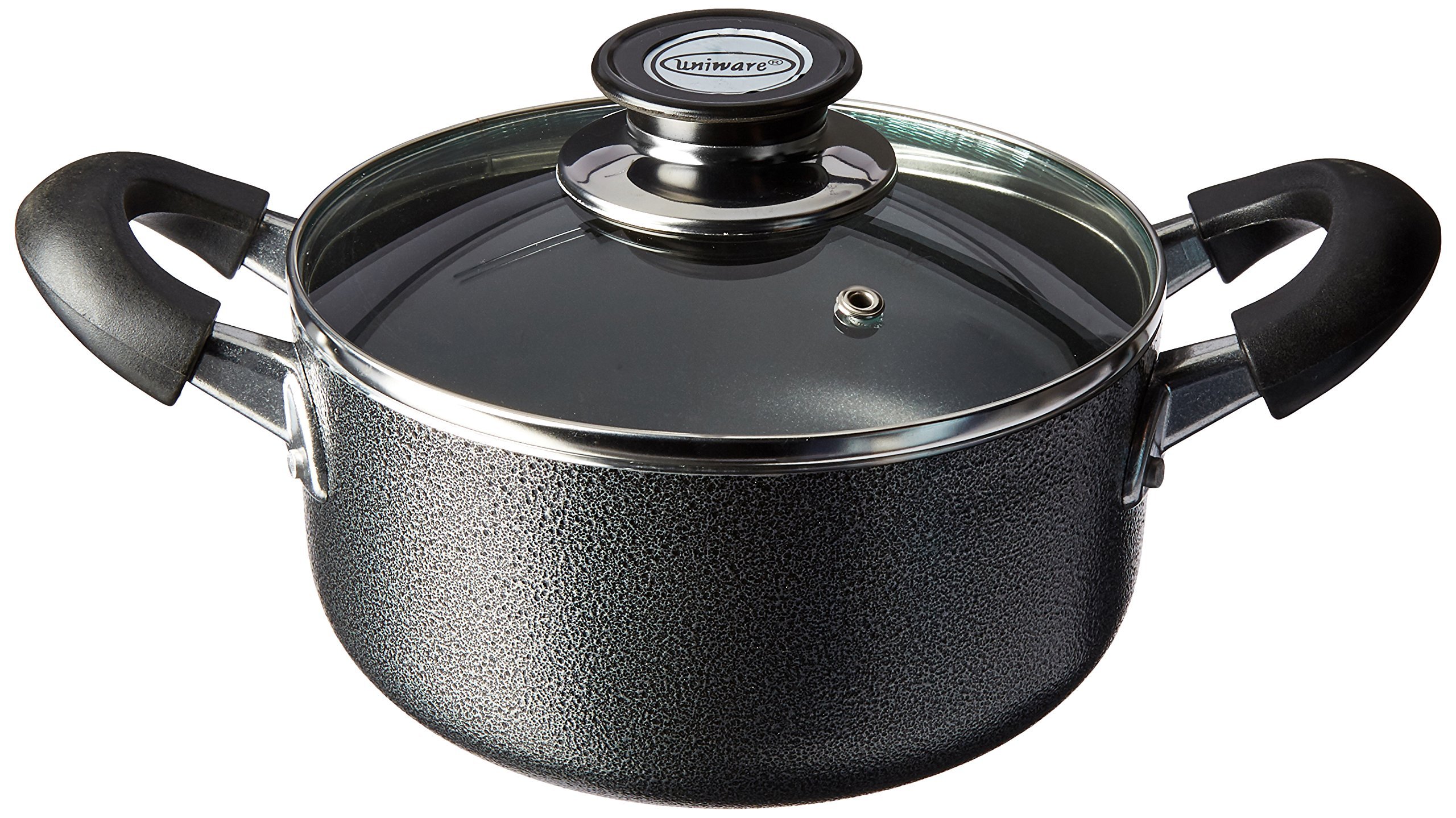 Non-Stick Aluminum 2 Handle Cooking Sauce Pot w/Glass Lid - 18 Cm 2.5 QT