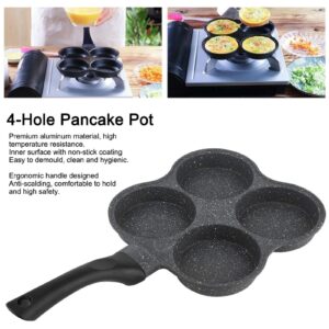 Egg Pan, 4-Hole Egg Burger Pan, Non Sticking Breakfast Omelet Pancake Frying Pan Crepe Pan for Induction Cooker Electric Ceramic Stove