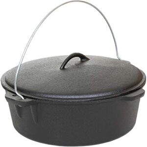 cajun classic 12-quart seasoned cast iron dutch oven - gl10489s