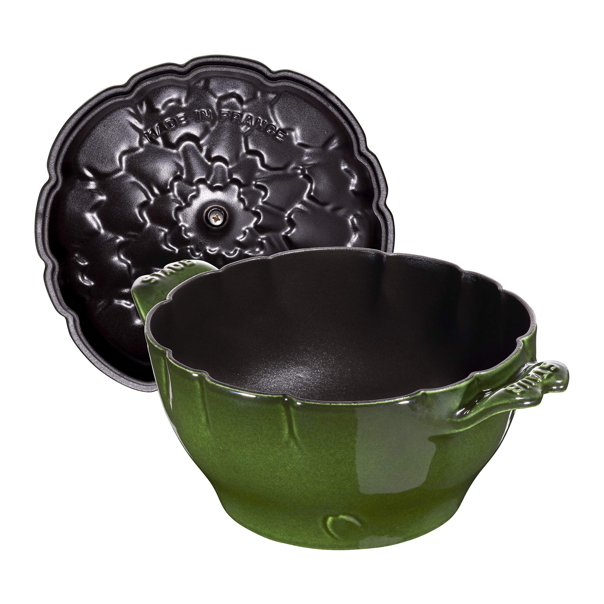 Staub Cast Iron 3-qt Artichoke Cocotte - Basil, Made in France