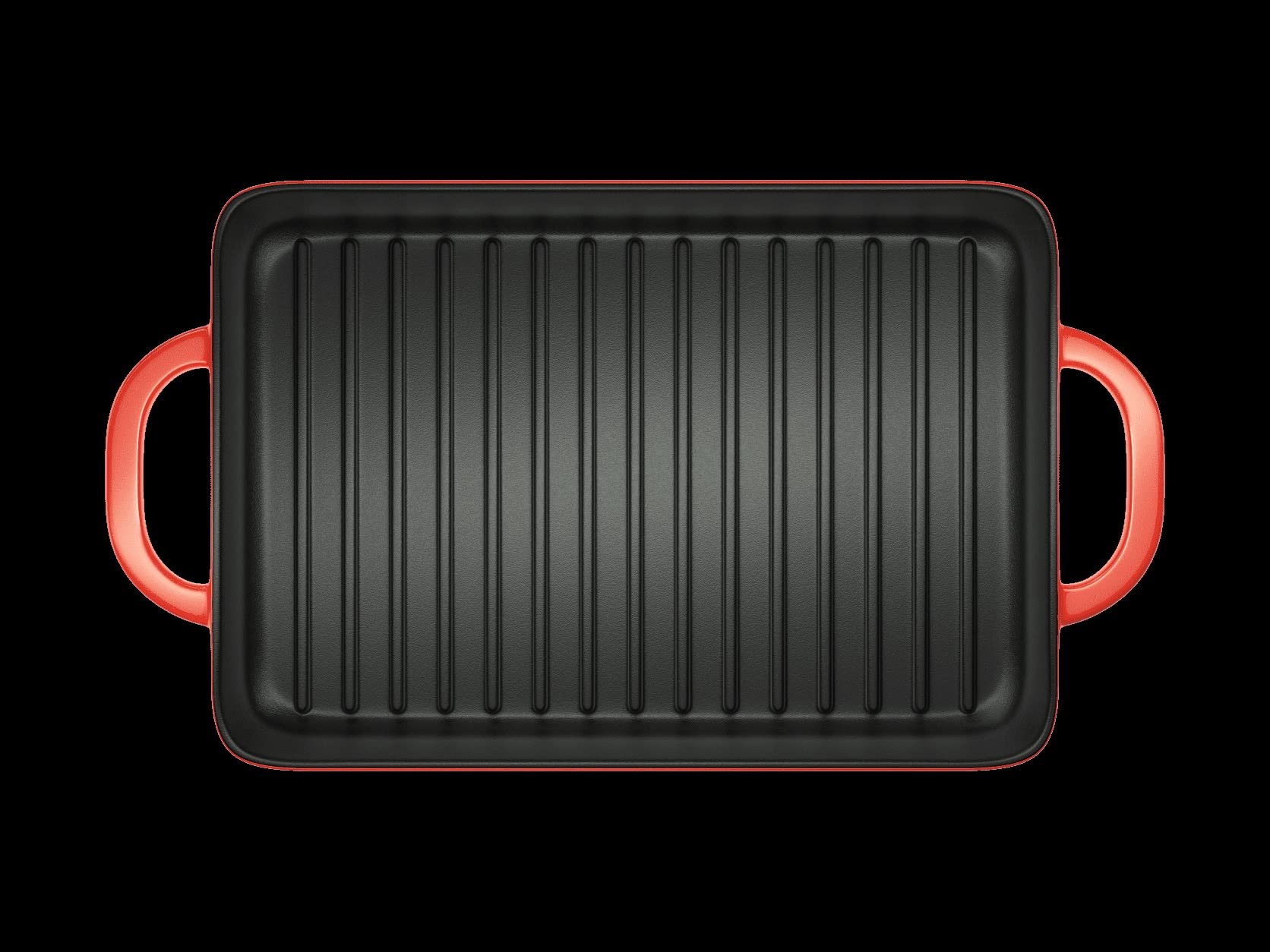 FSPE Cast Iron Enameled Cast Iron Grill Pan, Red