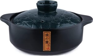 lake tian ceramic cooking pot, clay pot cooking, earthenware pot, japanese donabe, chinese ceramic/casserole/clay pot/earthen pot cookware stew pot stockpot with lid small steam, 砂锅 3l/3.2qt blue