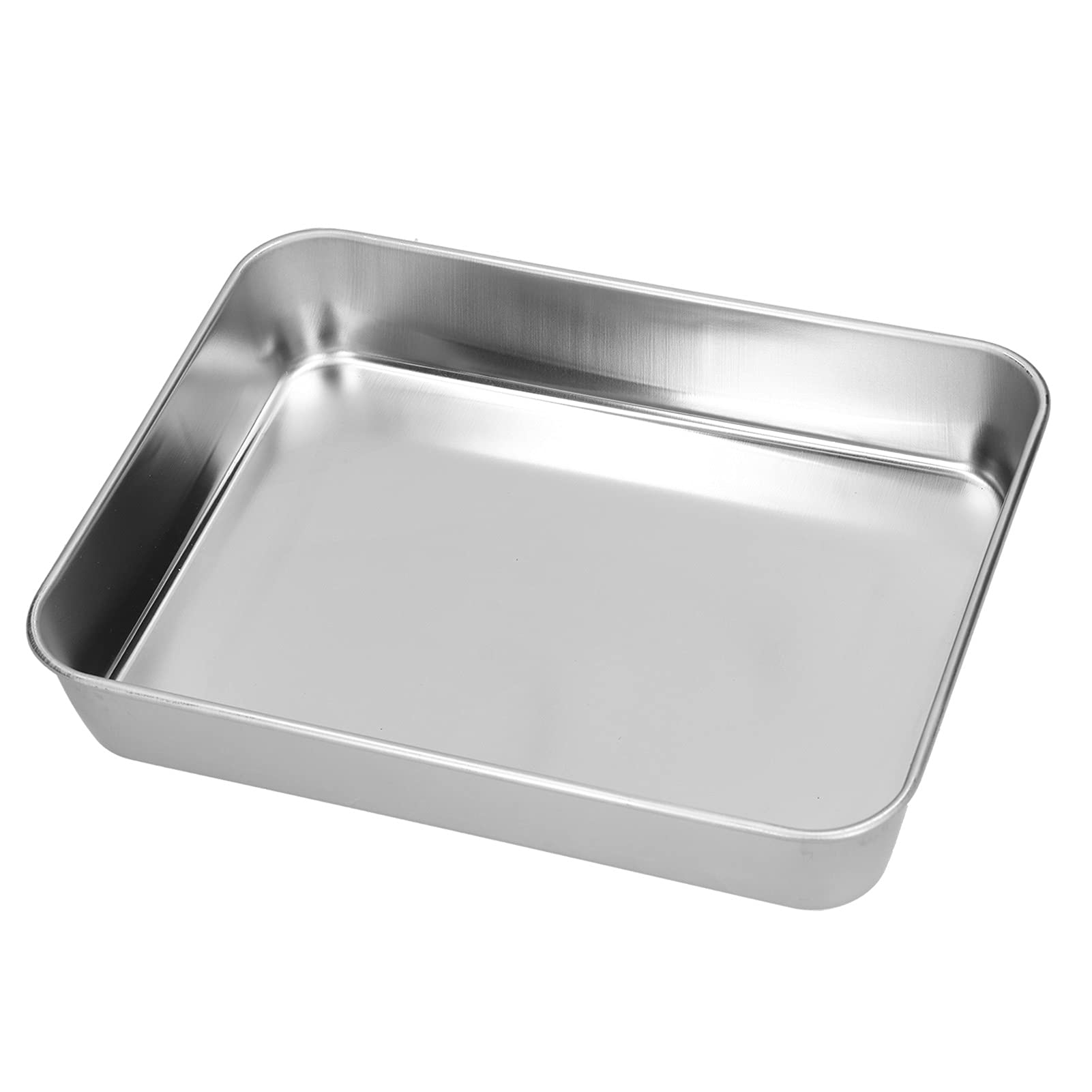 Roasting Pan, Stainless Steel Rectangular Baking Pan and Rack for Cooking Baking(23.5 * 17.5 * 5CM)