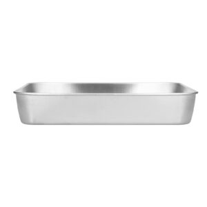 Roasting Pan, Stainless Steel Rectangular Baking Pan and Rack for Cooking Baking(23.5 * 17.5 * 5CM)