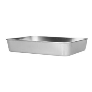 Roasting Pan, Stainless Steel Rectangular Baking Pan and Rack for Cooking Baking(23.5 * 17.5 * 5CM)