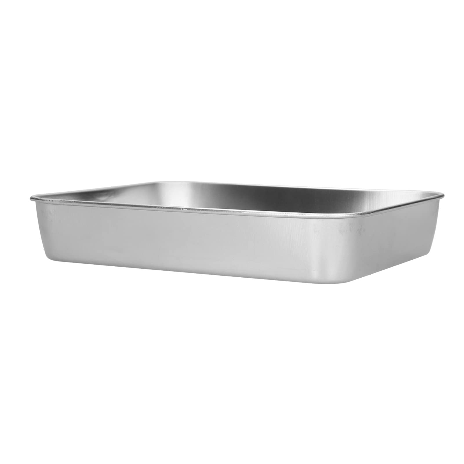 Roasting Pan, Stainless Steel Rectangular Baking Pan and Rack for Cooking Baking(23.5 * 17.5 * 5CM)