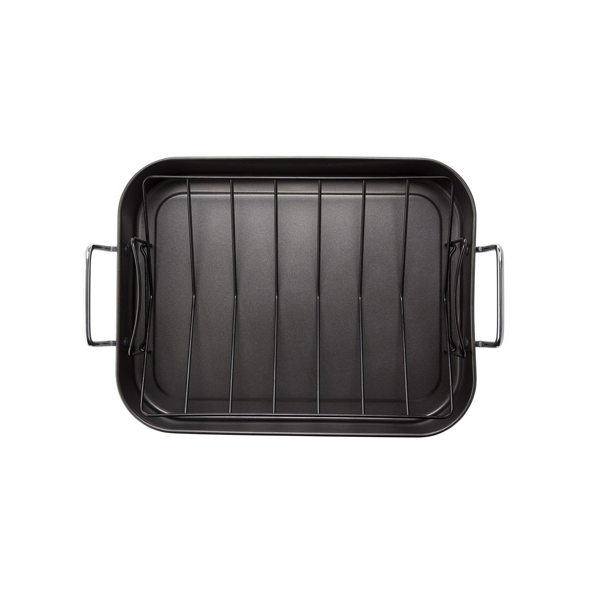 Chicago Metallic Non-Stick Roasting Pan, 12-Inch-by-16-Inch, Gray