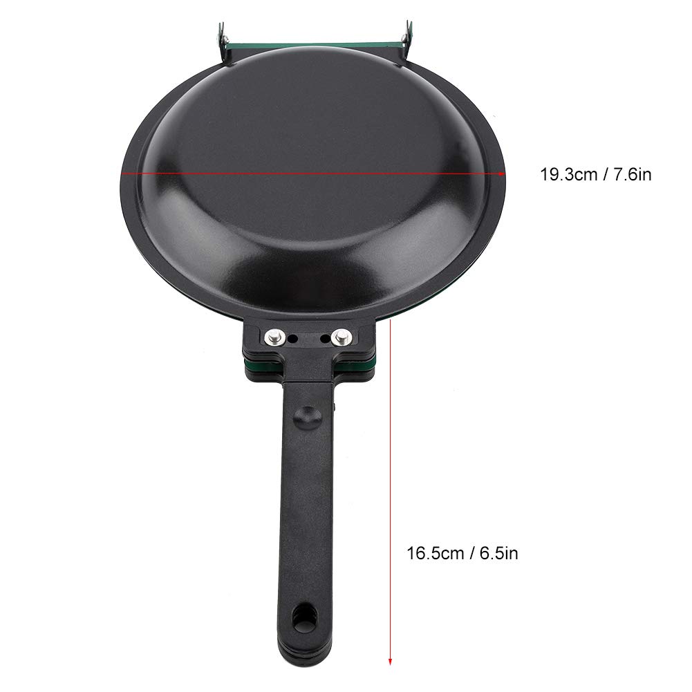 Yosoo 7.6in Diameter Double Side Flip Pan Ceramic Frying Pan, Specialty Round Omelette Skillet, Small Safe Kitchen Pancake Cookware