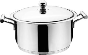 stainless steel stockpot stew pot casserole soup pot with heat-resistant double handle,mirror polished stockpot 17 quart with lid,professional home chef grade clad pot for induction stovetop