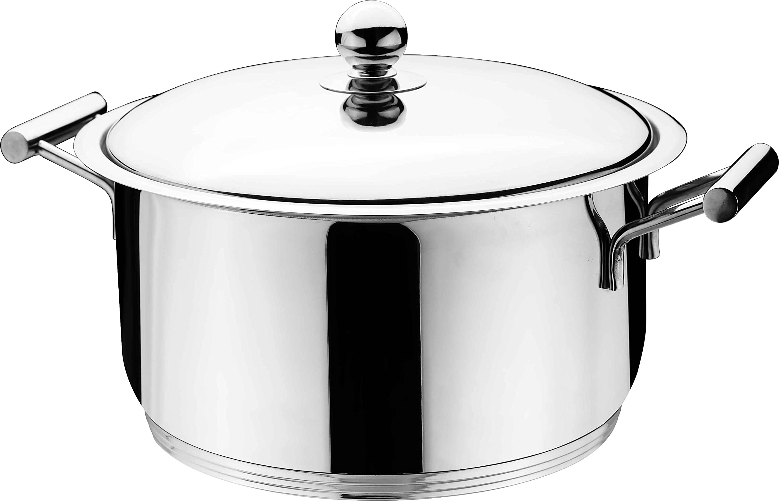 Stainless Steel Stockpot Stew Pot Casserole Soup Pot with Heat-Resistant Double Handle,Mirror Polished Stockpot 17 Quart with Lid,Professional Home Chef Grade Clad Pot for Induction Stovetop