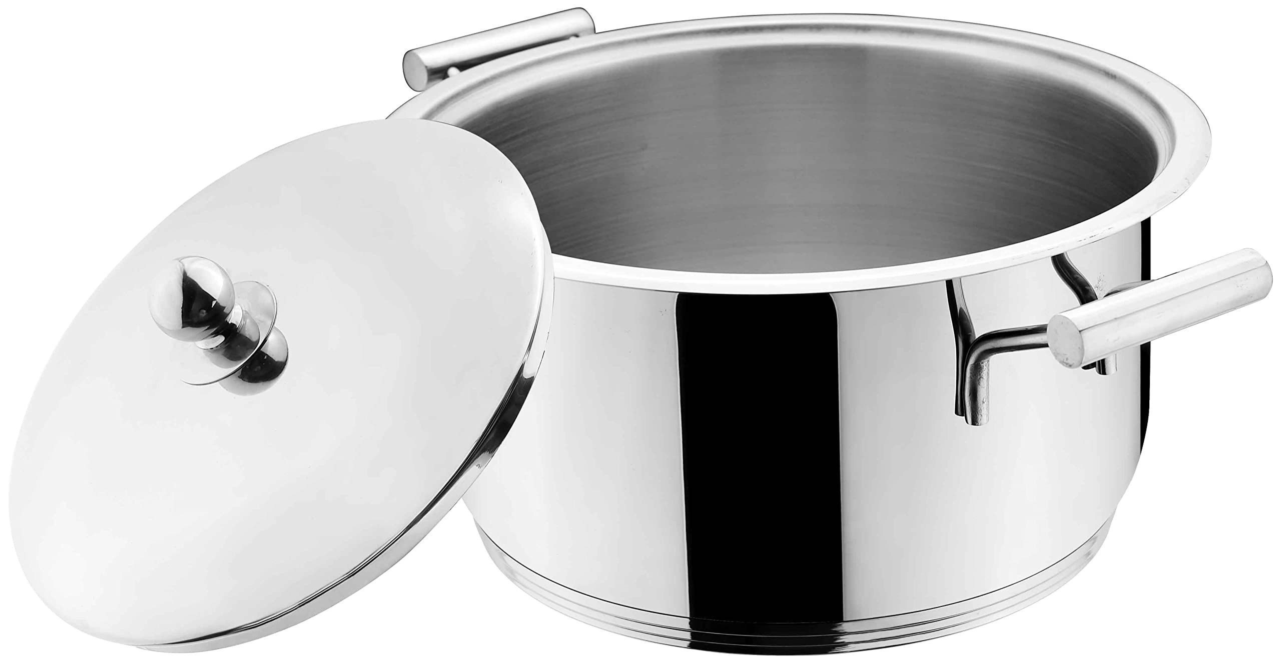 Stainless Steel Stockpot Stew Pot Casserole Soup Pot with Heat-Resistant Double Handle,Mirror Polished Stockpot 17 Quart with Lid,Professional Home Chef Grade Clad Pot for Induction Stovetop