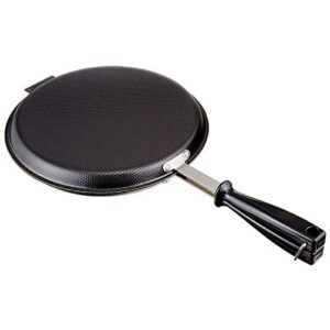 shimomura kihan 25739 frying pan, okonomiyaki, pancake, made in japan, iron, for gas stoves, double-sided embossing, tsubamesanjo