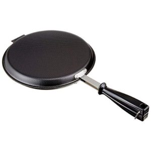 Shimomura Kihan 25739 Frying Pan, Okonomiyaki, Pancake, Made in Japan, Iron, For Gas Stoves, Double-Sided Embossing, Tsubamesanjo