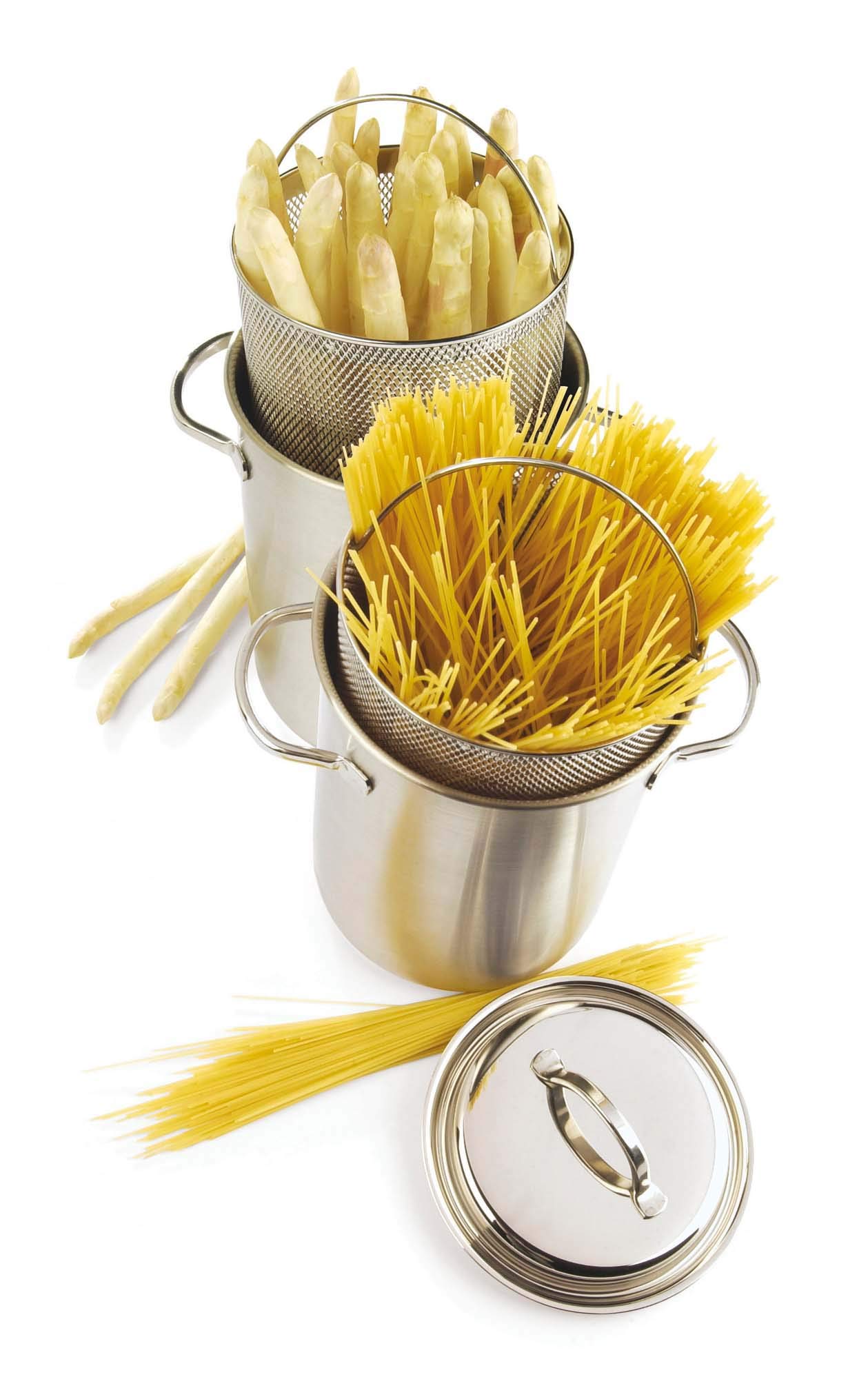 Demeyere RESTO Stainless Steel Asparagus/Pasta Cooker Set, 4.7-Quart, Silver