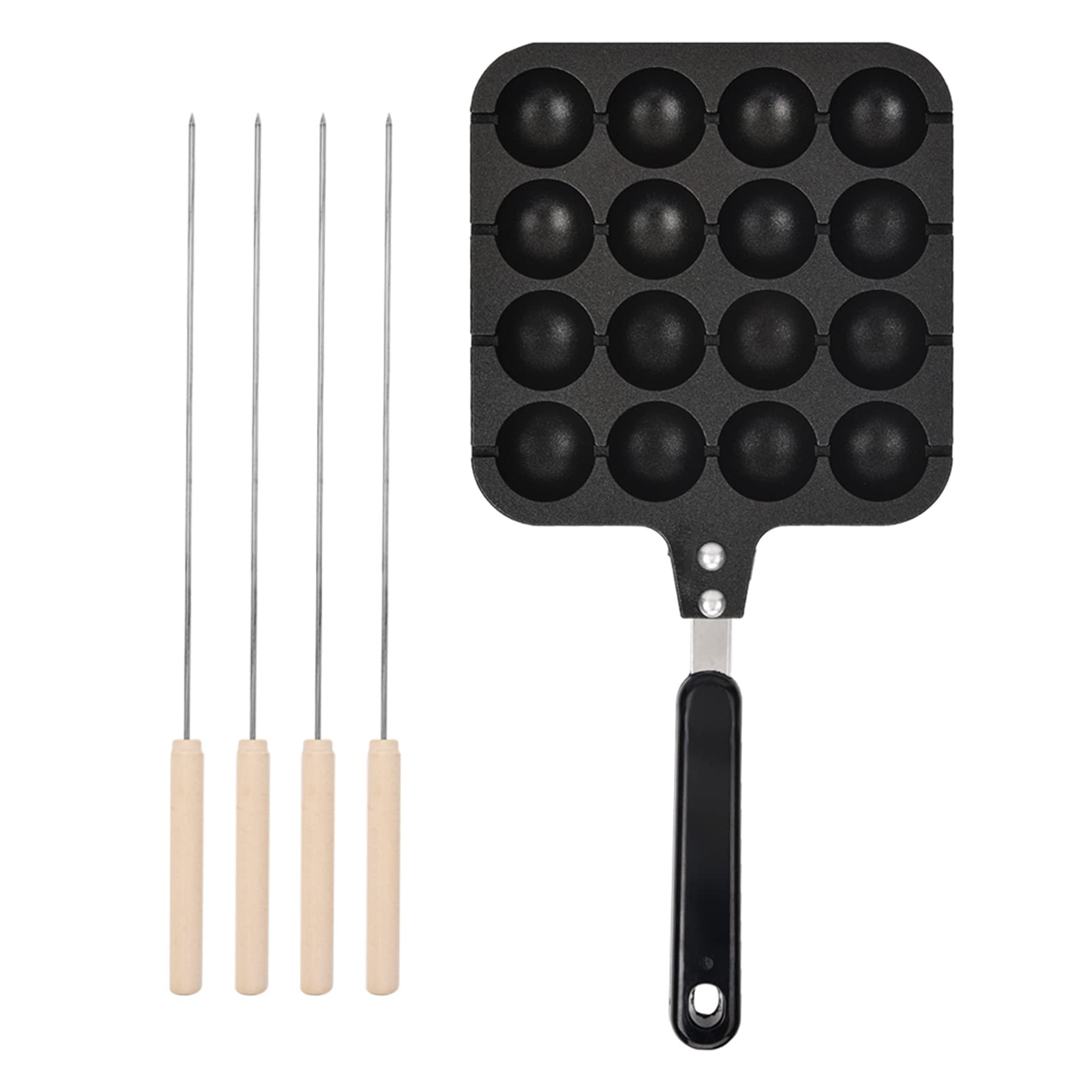 Takoyaki Cast Iron, Ableskeever Pan Cast Iron, Takoyaki Griddle Stuffed Pancake Maker for Making Munk, Takoyaki Grill Pan Plate for Authentic Danish Stuffed Pancakes