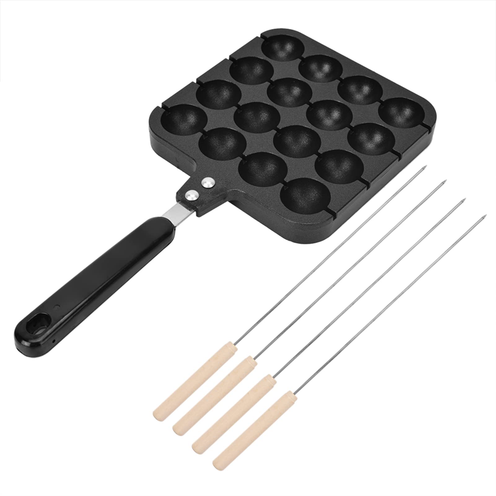 Takoyaki Cast Iron, Ableskeever Pan Cast Iron, Takoyaki Griddle Stuffed Pancake Maker for Making Munk, Takoyaki Grill Pan Plate for Authentic Danish Stuffed Pancakes