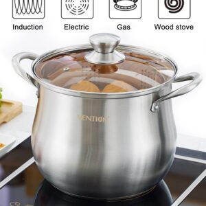 VENTION Stainless Steel Stock Pot with Steamer, 7.8 Quart Stockpot with Lid