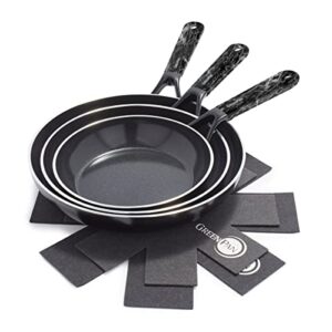 greenpan smartshape healthy ceramic nonstick, 5 piece cookware set, pfas-free, dishwasher safe, black marble