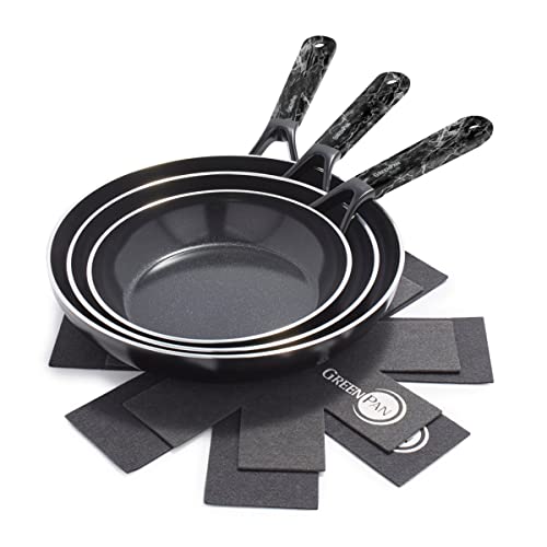 GreenPan SmartShape Healthy Ceramic Nonstick, 5 Piece Cookware Set, PFAS-Free, Dishwasher Safe, Black Marble