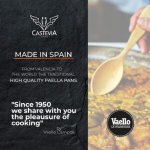 Castevia 20-Inch Enameled Steel Paella Pan, 50cm / 13 servings