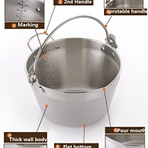 Homemade Jam Pot Stainless Steel Maslin Pan For Jelly & Soup,Canning Tools (4.5Litre - 4qt)