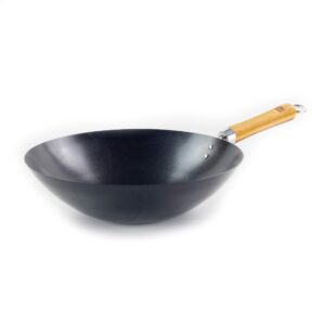 School of Wok Star 12" Non-Stick Carbon Steel Wok, Silver, 31x11.5x49 cm