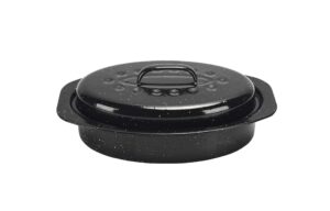 enamory covered oval roaster, 13 inches, black