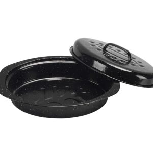 ENAMORY Covered Oval Roaster, 13 inches, Black