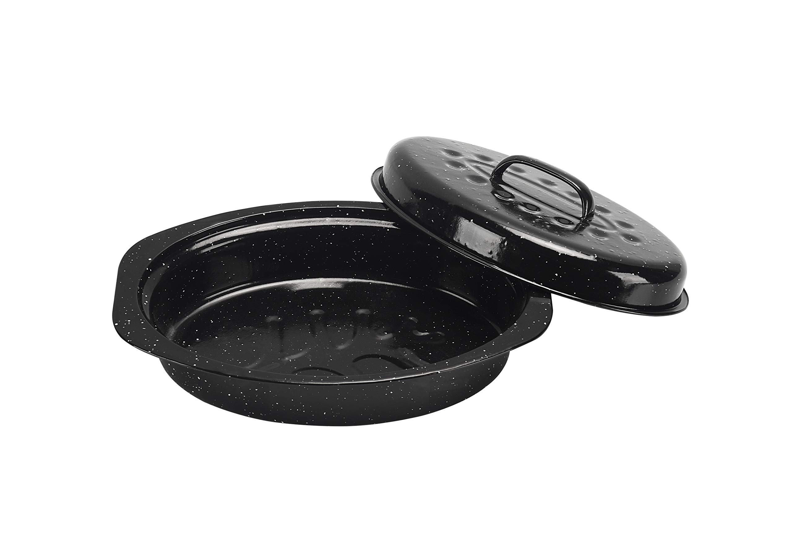 ENAMORY Covered Oval Roaster, 13 inches, Black