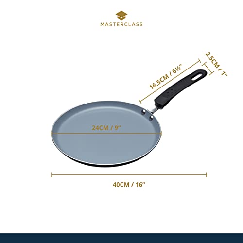 MasterClass Master Class Ceramic Non-Stick Induction Ready 24cm Eco Crêpe Pan, Silver