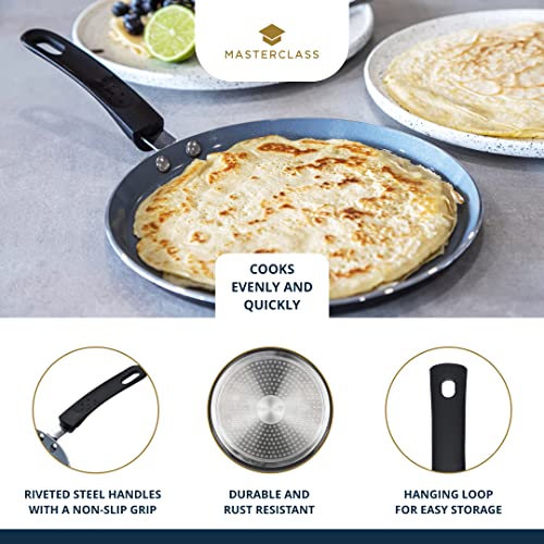 MasterClass Master Class Ceramic Non-Stick Induction Ready 24cm Eco Crêpe Pan, Silver