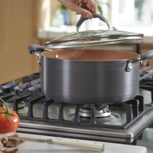 Servappetit 5 qt. Dutch Oven Copper Nonstick, 13" Diameter with Handles, 7.5" with Lid Top