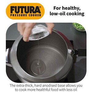 Futura Hawkins 3-Litre Hard Anodized Induction Compatible Pressure Cooker, Small, Black