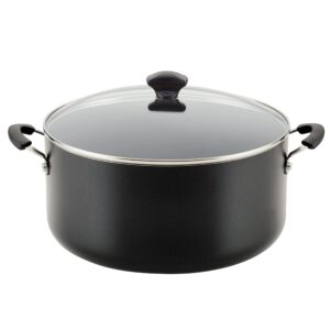 Farberware Cookware Nonstick Stockpot with Lid, 10.5 Quart-Black