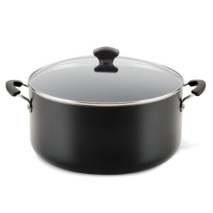 Farberware Cookware Nonstick Stockpot with Lid, 10.5 Quart-Black