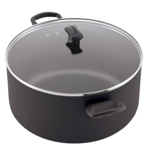 Farberware Cookware Nonstick Stockpot with Lid, 10.5 Quart-Black