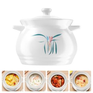 Hemoton Stove Oven Ceramic Stew Pot Soup Pot Casserole Pot Oven Pot Stockpot Clay Pot Earthenware Pot Ceramic Cookware with Cover for Stew Steam Christmas Supplies Japanese Soup Bowl