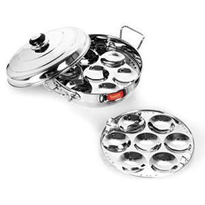 Sumeet Stainless Steel Induction Encapsulated Bottom Gas Stove Friendly Multi Utility Kadhai Set with Lid and 5 Plates (Steel)