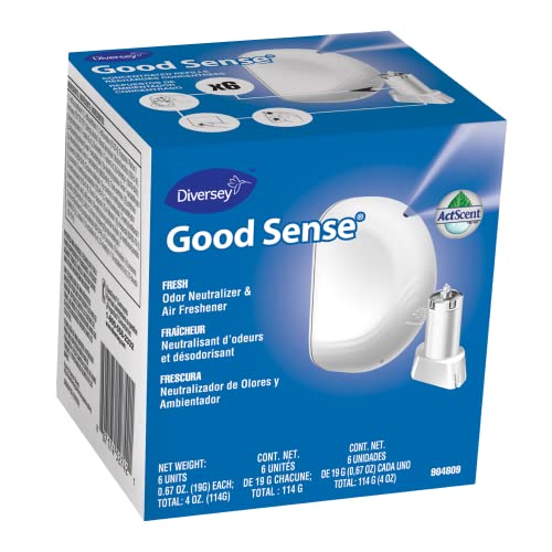 Diversey Good Sense Automatic Spray System, Fresh Scent, Yellow, 0.67 Oz Cartridge, 12/carton