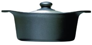 sori yanagi nambu ironware iron pot, deep type, 8.7 inches (22 cm), induction compatible, stainless steel lid included