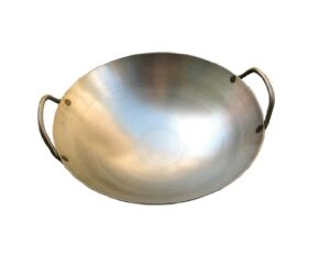 carbon steel round bottom wok w/ 2 loop handles, usa made (16 inch)
