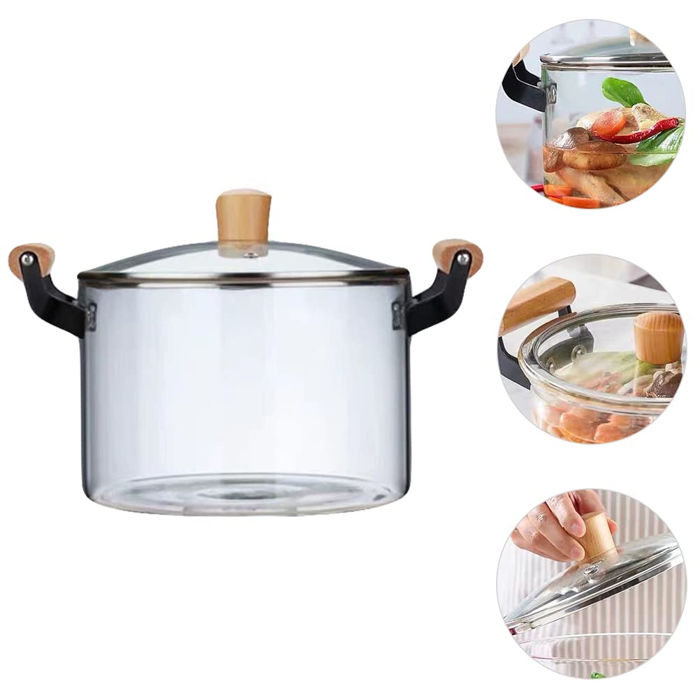 Cooking Pot Cooking Pot Pot Glass Pot Noodle Pot Transparent Glass Pot Heat-resistant Soup Pot Porridge Pan Home Cooking Pot 2.5L Cooking Pot Cooking Pot Glass Pot Pot Glass Saucepan