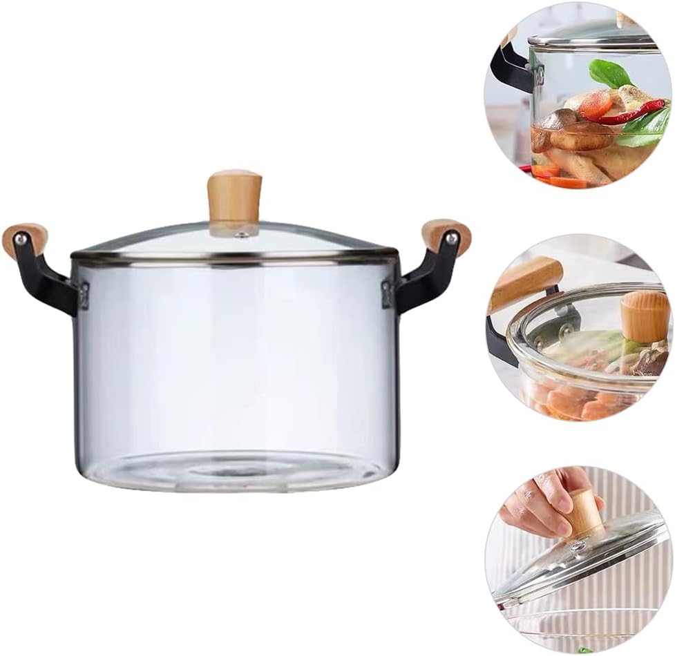 Cooking Pot Cooking Pot Pot Glass Pot Noodle Pot Transparent Glass Pot Heat-resistant Soup Pot Porridge Pan Home Cooking Pot 2.5L Cooking Pot Cooking Pot Glass Pot Pot Glass Saucepan